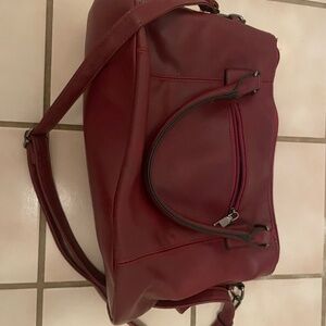 Red leather shoulder/crossbody bag